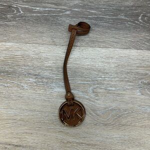 Michael Kors Tan Leather Logo Keychain